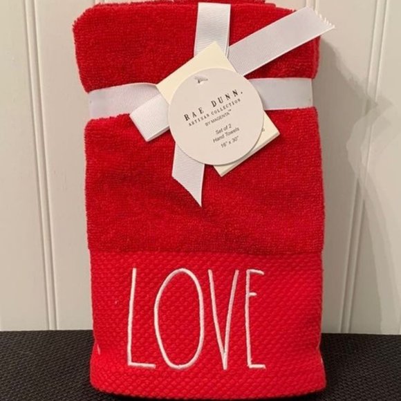 Rae Dunn Valentine's Towel 2-pack - Picture 2 of 2